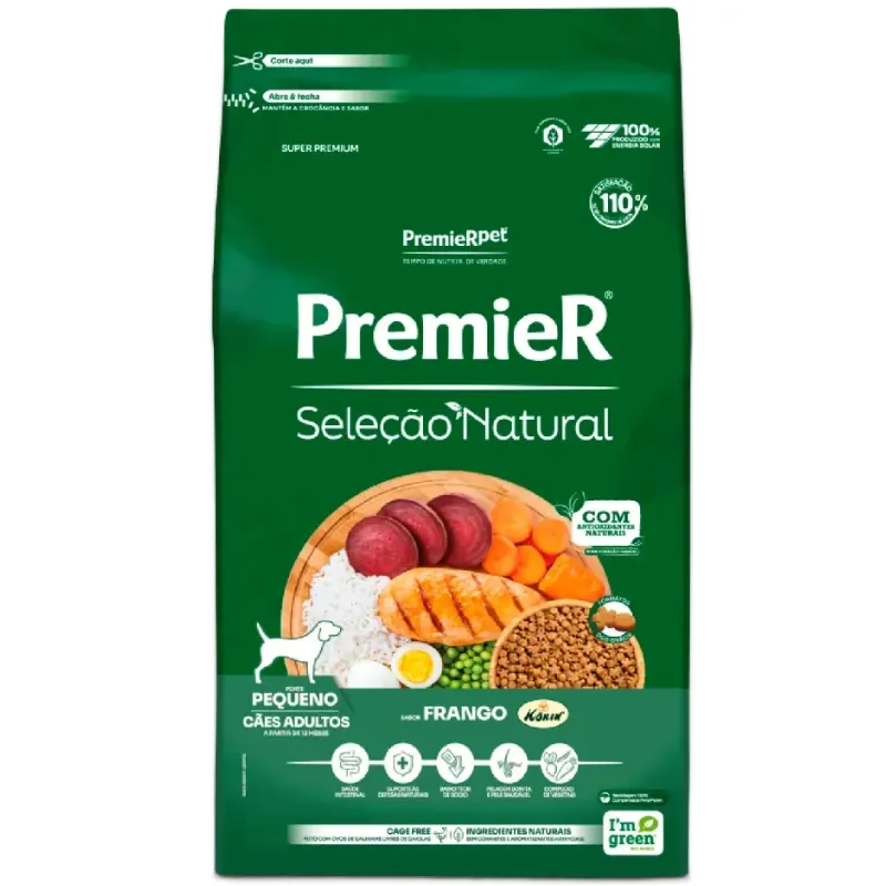 Ração Premier Natural para Cães Adultos de Pequeno Pequeno Sabor Frango