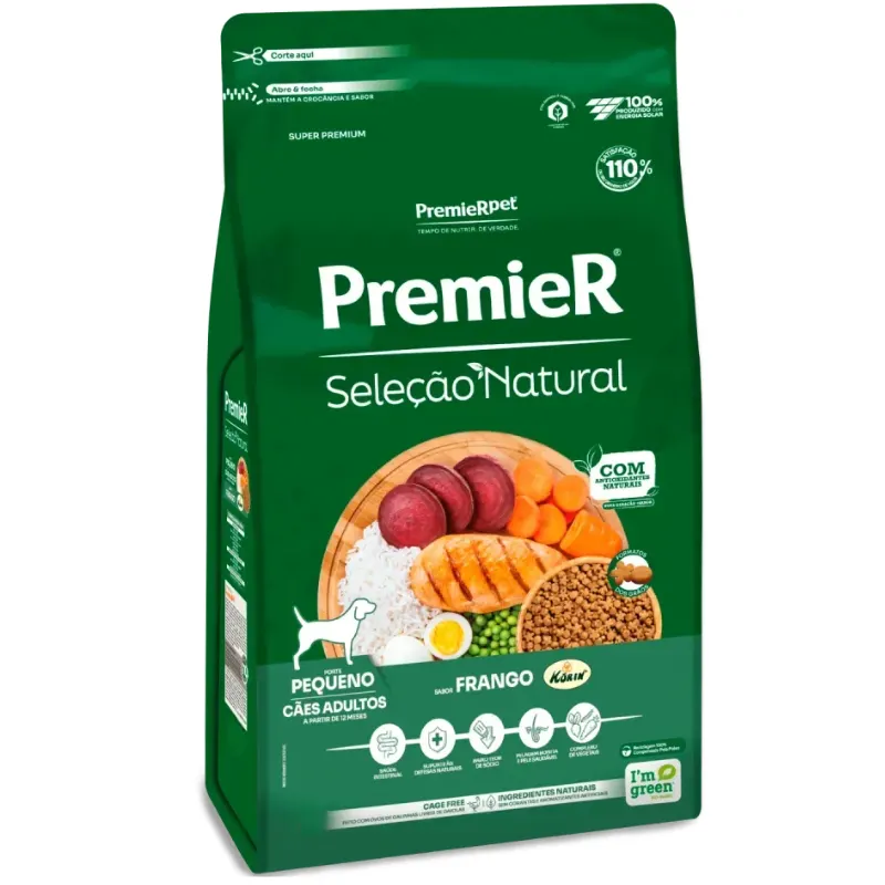 Ração Premier Natural para Cães Adultos de Pequeno Pequeno Sabor Frango