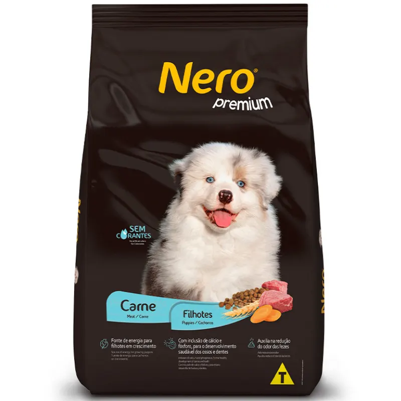 Ração Nero Premium para Cães Filhotes Sabor Carne 15 Kg