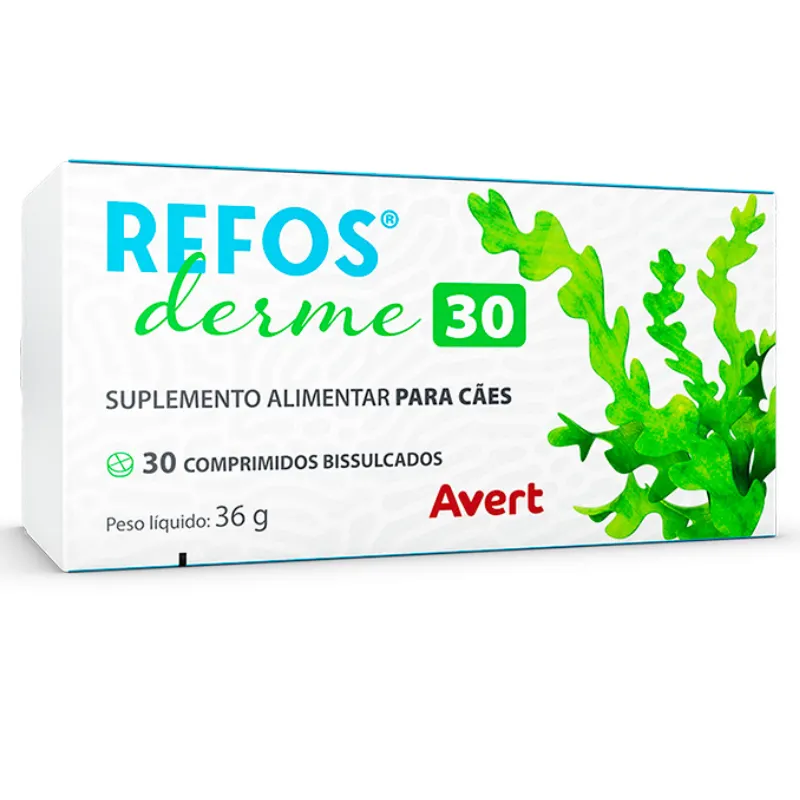 Suplemento Refos Derme para Cães com 30 Comprimidos