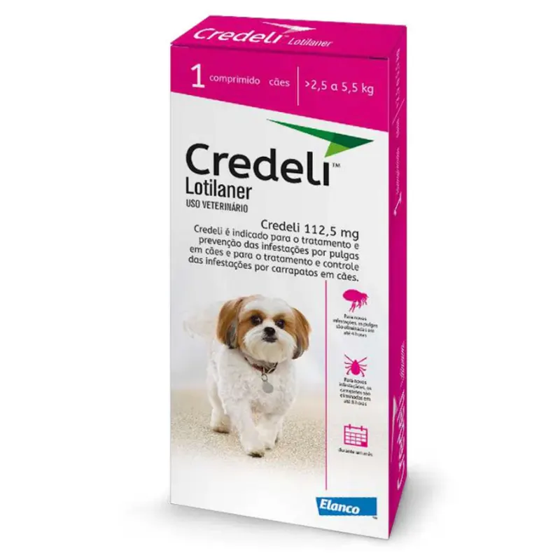Antipulgas Credeli 112,5mg Cães 2,5 a 5,5kg