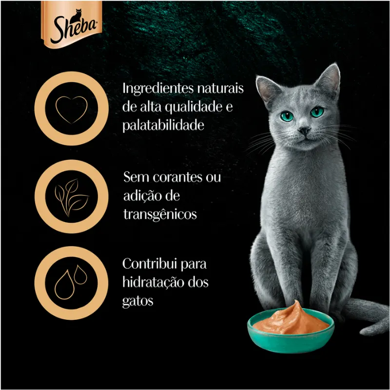 Petisco Sheba Cremoso para Gatos Atum e Atum com Camarão 48 g