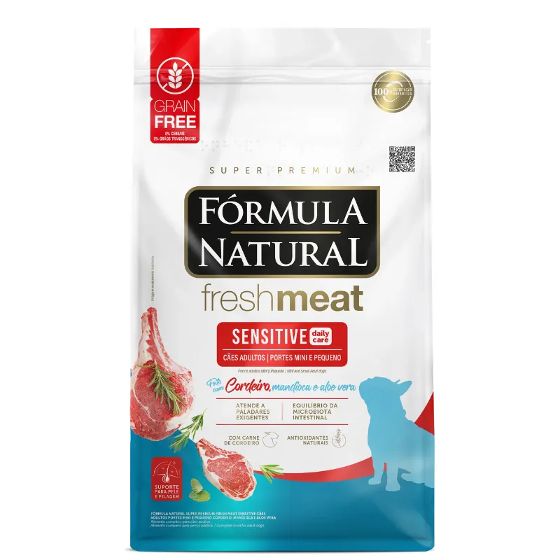 Ração  Fórmula Natural Fresh Meat Sensitive Cães Adultos Mini e pequeno