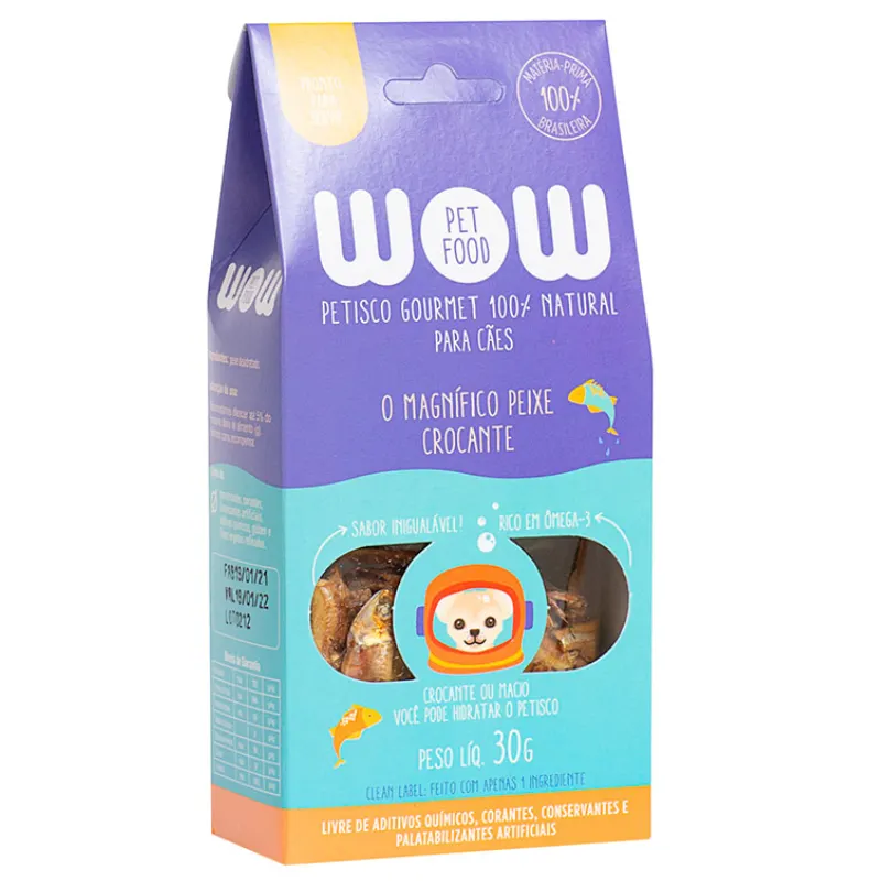 Petisco Natural Wow Magnifico Peixe Crocante para Cães 30g