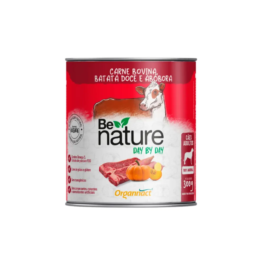 Alimento Natural BeNature Organnact Cães Adultos Carne Bovina 300g