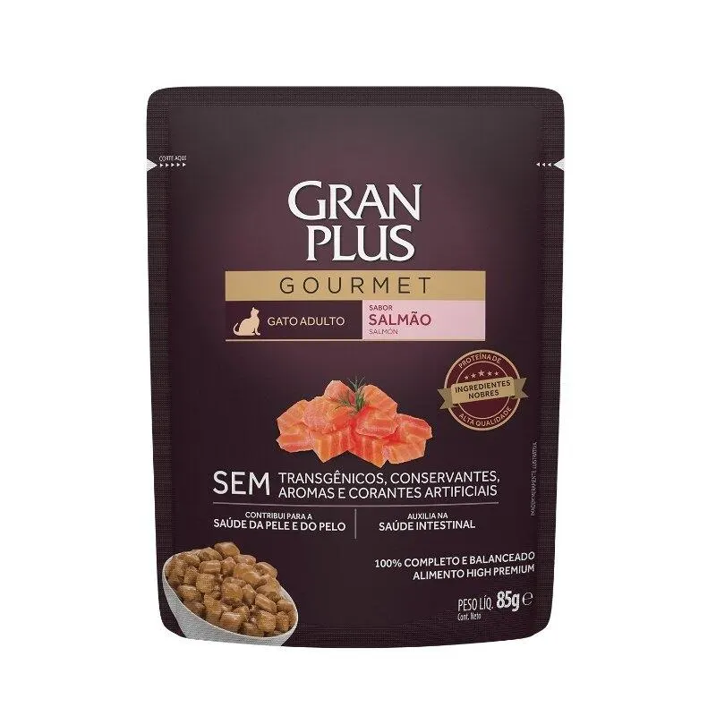 GranPlus Gourmet Sachê Gatos Adultos Salmão 85g