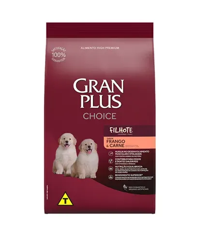 Ração GranPlus Choice Cães Filhotes Frango e Carne 10,1Kg