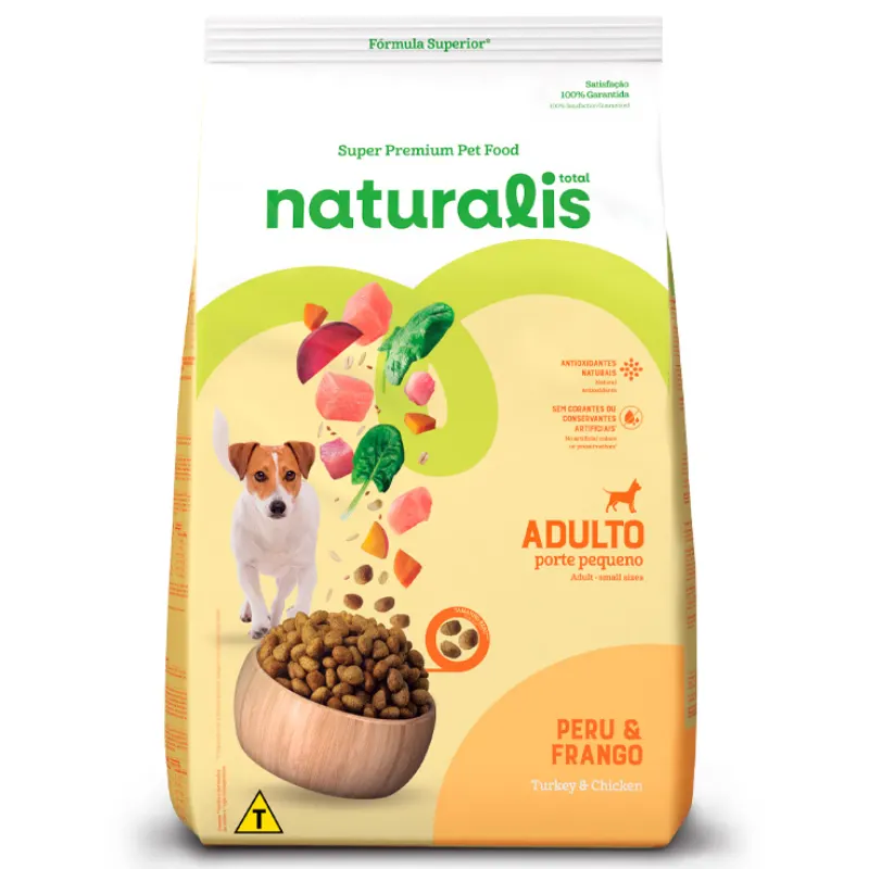 Ração Naturalis para Cães Adultos de Pequeno Porte SAbor Frango e Peru 2,5 Kg