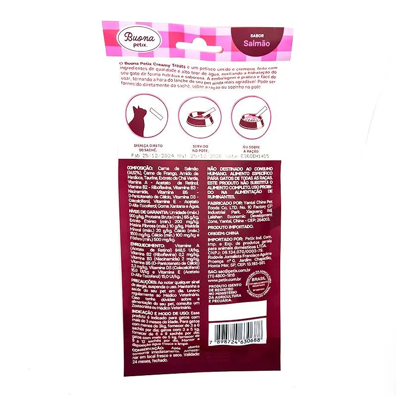 Buona Petix Creamy Treats Salmão 56 g
