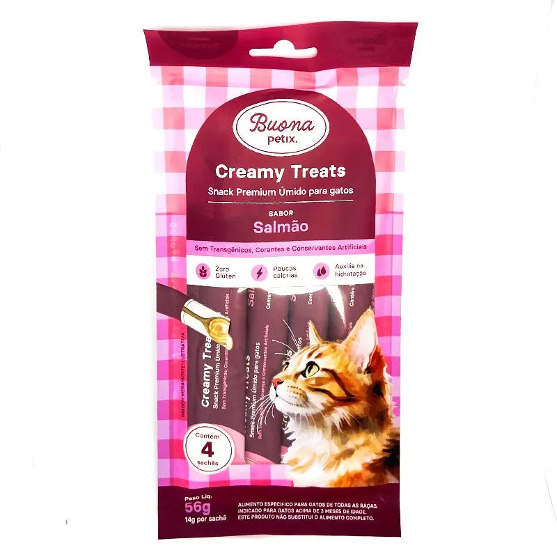 Buona Petix Creamy Treats Salmão 56 g