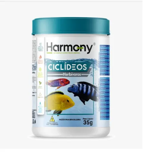 Ração para peixes Ciclídeos Herbívoros 35g- Minas Nutri