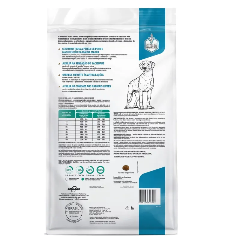 Ração Fórmula Natural Cães Vet Care Obesidade Médio e Grande 2 Kg