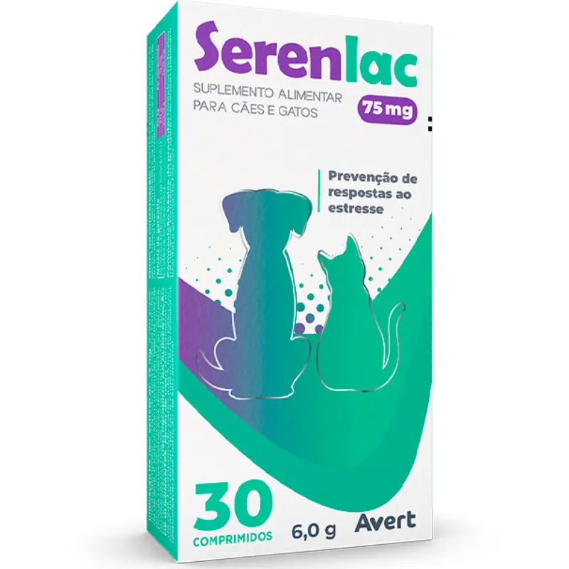 Suplemento Avert Serenlac para Cães 75 mg com 30 Comprimidos