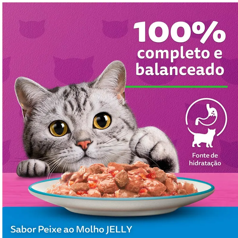 Sache Whiskas  para Gatos Adultos Sabor Peixe Jelly 85 g