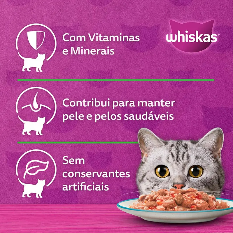Sache Whiskas  para Gatos Adultos Sabor Peixe Jelly 85 g