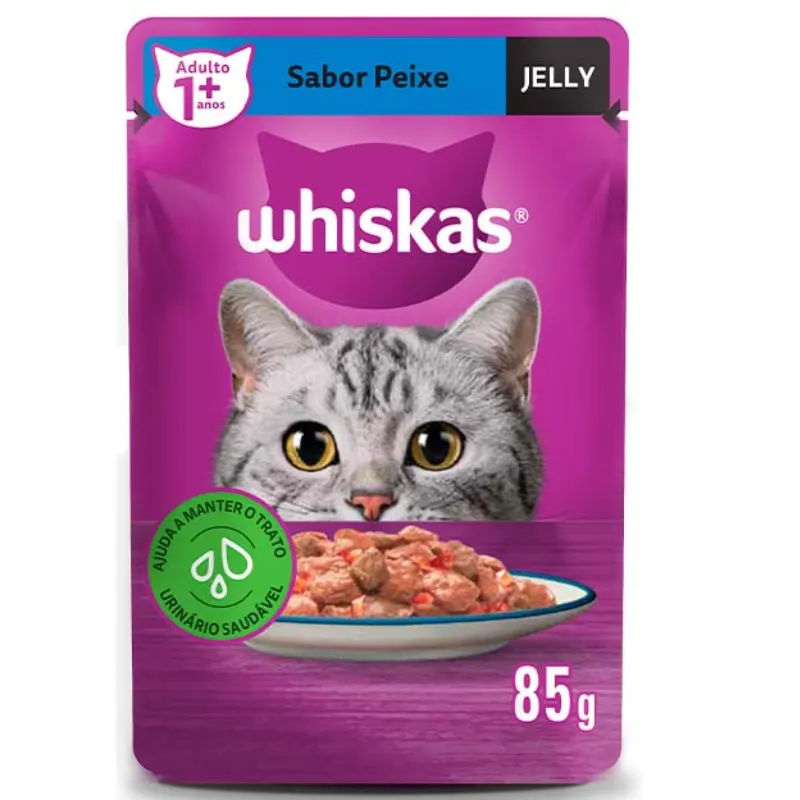Sache Whiskas  para Gatos Adultos Sabor Peixe Jelly 85 g