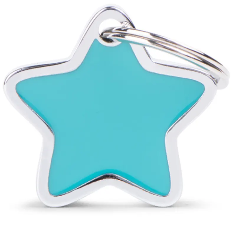 Medalha de Identificação My Family Estrela de Aço Esmaltado