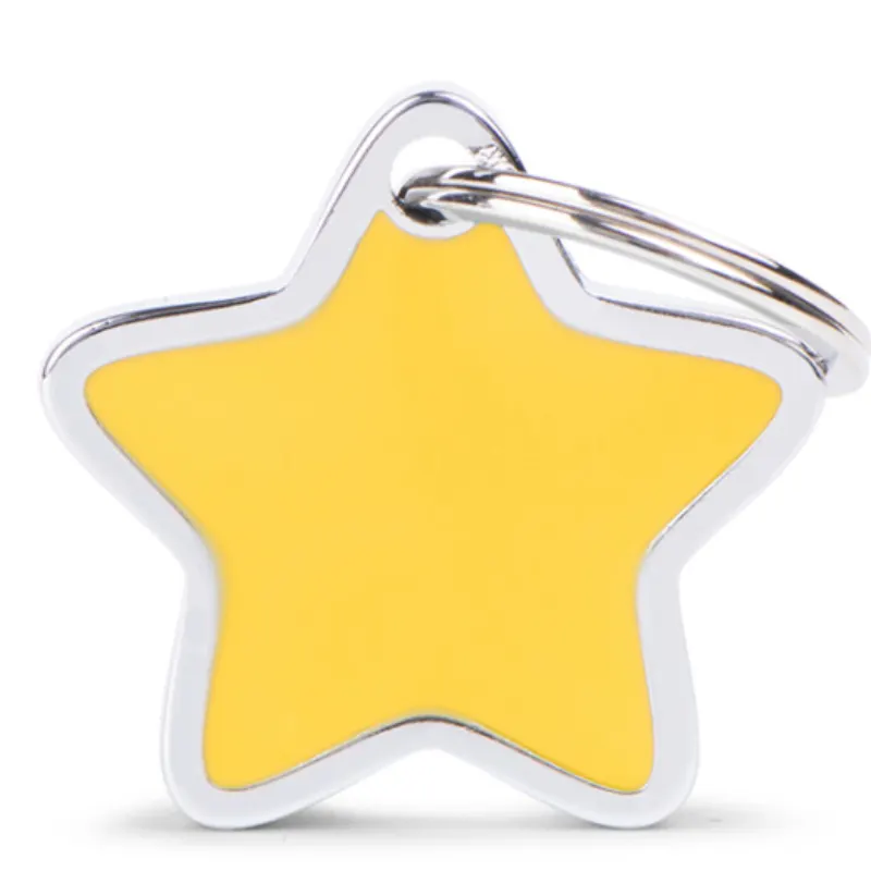 Medalha de Identificação My Family Estrela de Aço Esmaltado