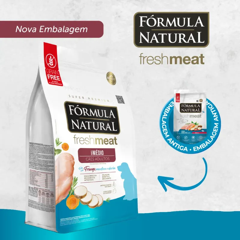 Ração Fórmula Natural Fresh Meat Cães Adultos Raças Médias 12 Kg