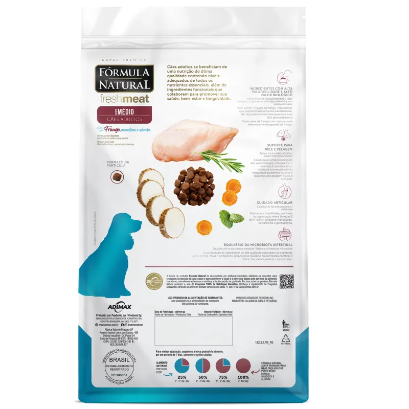 Ração Fórmula Natural Fresh Meat Cães Adultos Raças Médias 12 Kg