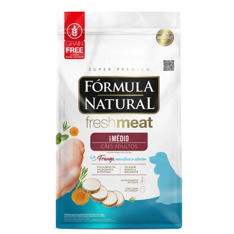 Ração Fórmula Natural Fresh Meat Cães Adultos Raças Médias 12 Kg