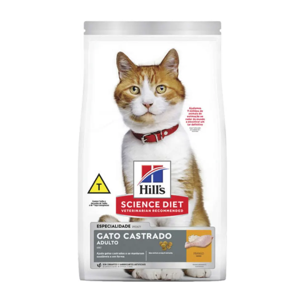 Ração Seca Hill's Science Diet Frango Gatos Adultos Castrados 1Kg