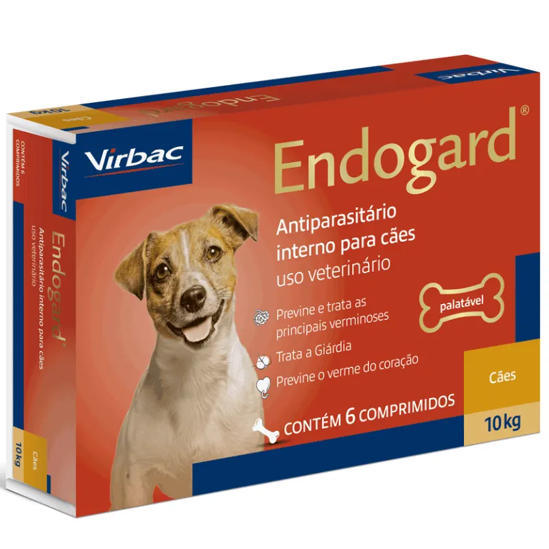 Antiparasitário Virbac Endogard para Cães de Até 10 kg com 6 Comprimidos