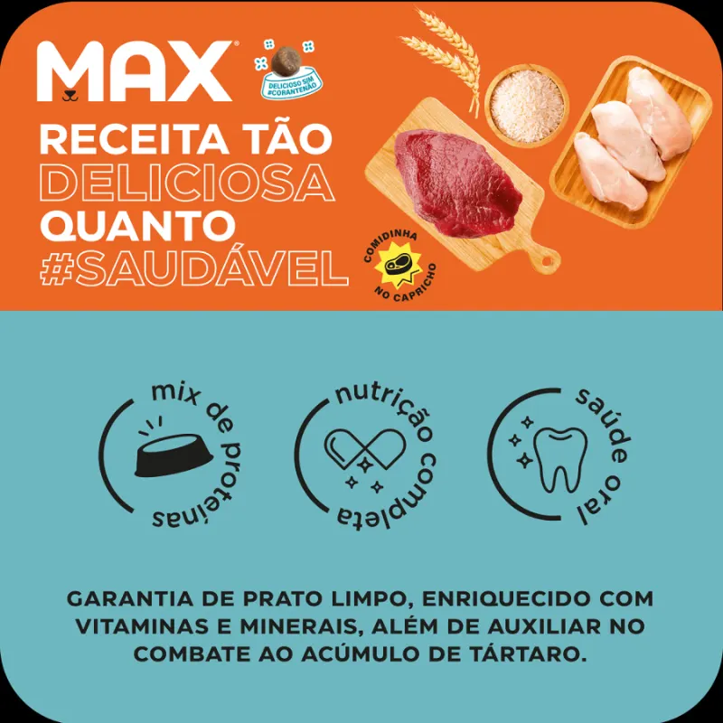 Ração Max Cães Adultos Médio Grande Carne Frango Arroz