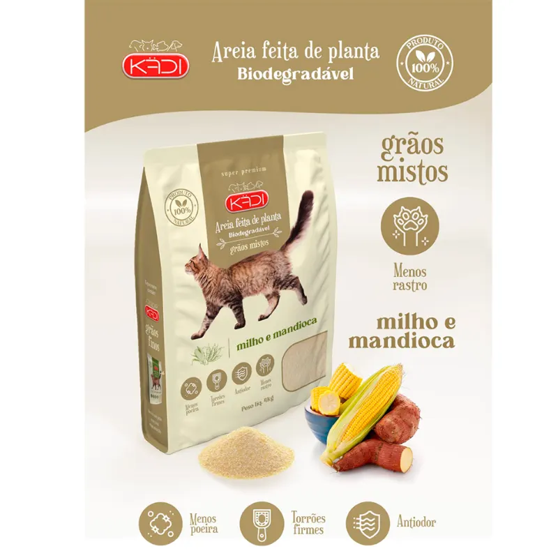 KADI AREIA PARA GATOS GRAOS MISTOS 4KG
