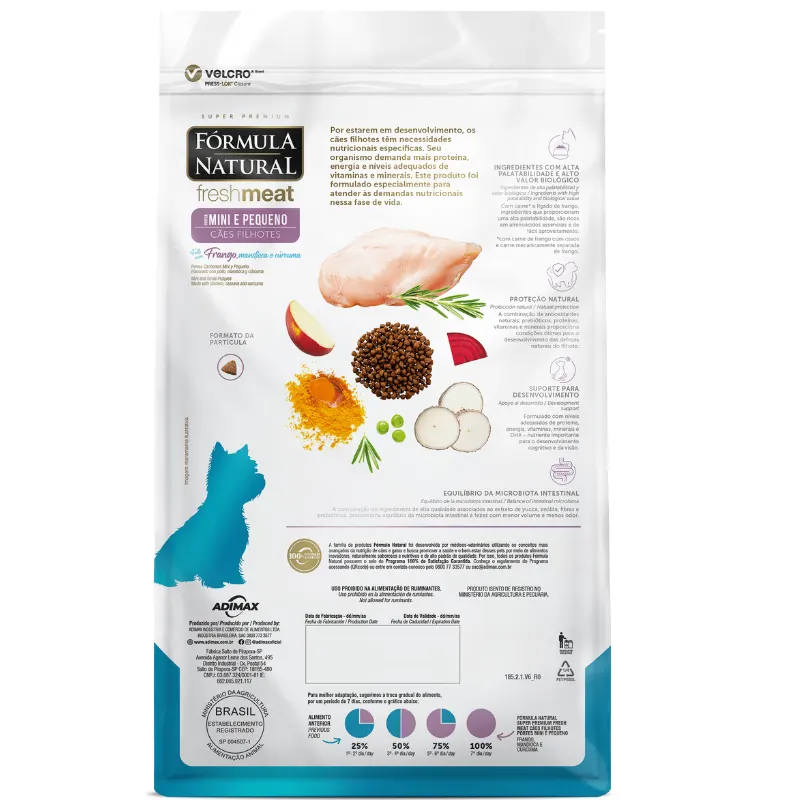 Ração  Fórmula Natural Fresh Meat Cães Filhotes Raças Mini e Pequenas