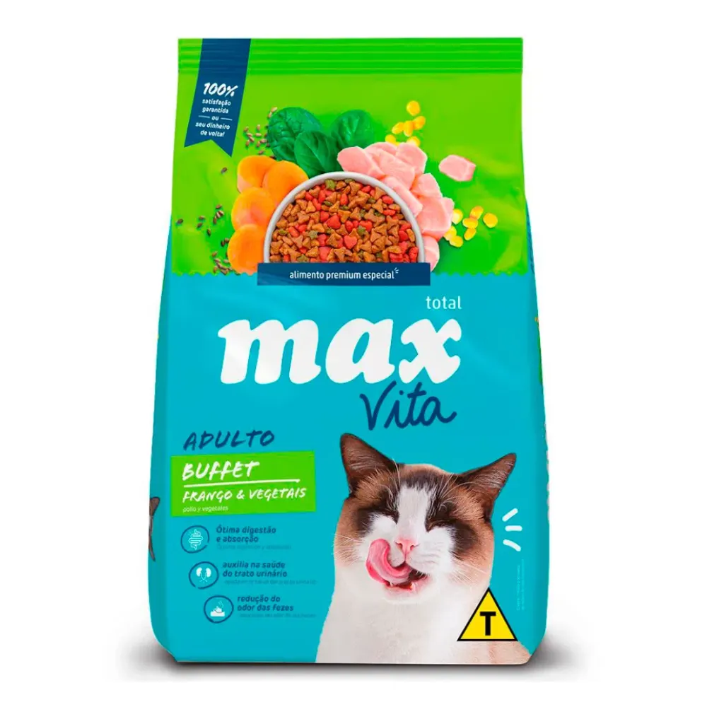 Ração Max Cat Vita Buffet Adulto Sabor Frango Vegetais 20Kg