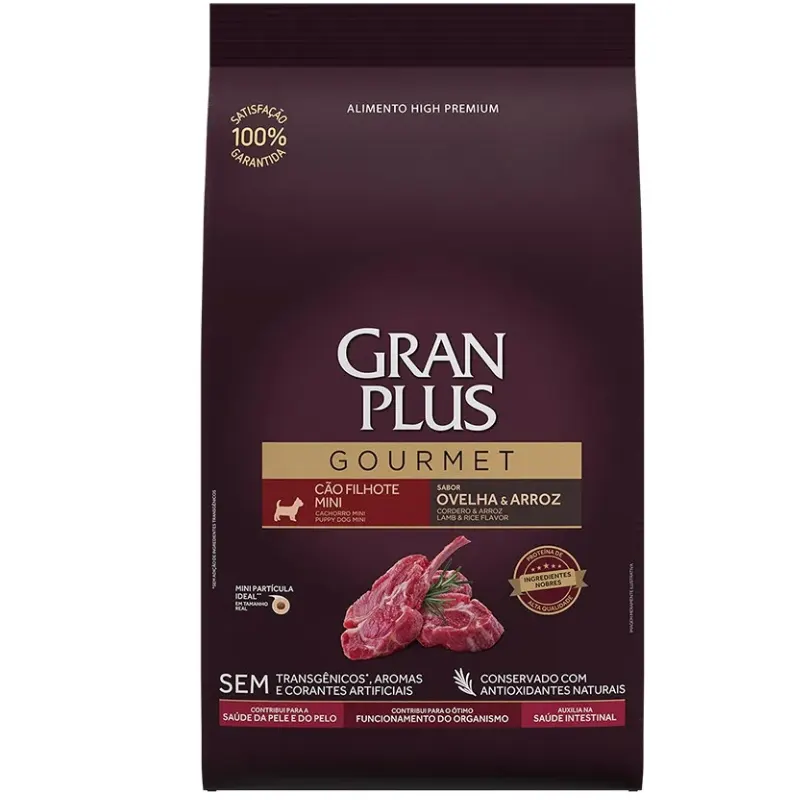 Ração GranPlus Gourmet para Cães Filhotes Mini Ovelha e Arroz