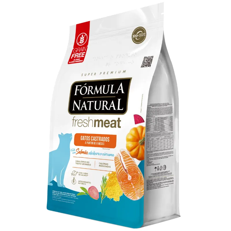 Ração  Fórmula Natural Fresh Meat Gatos Castrados Sabor Salmão