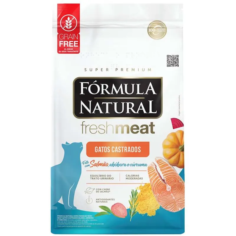 Ração  Fórmula Natural Fresh Meat Gatos Castrados Sabor Salmão