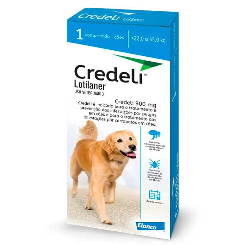 Antipulgas Credeli 900mg Cães 22 a 45kg