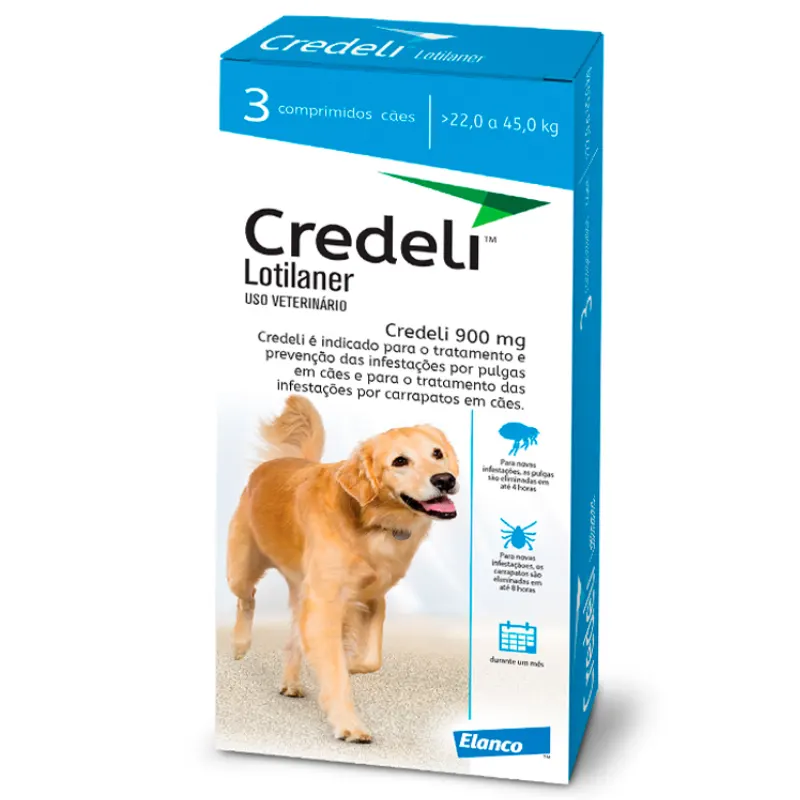 Antipulgas Credeli 900mg Cães 22 a 45kg
