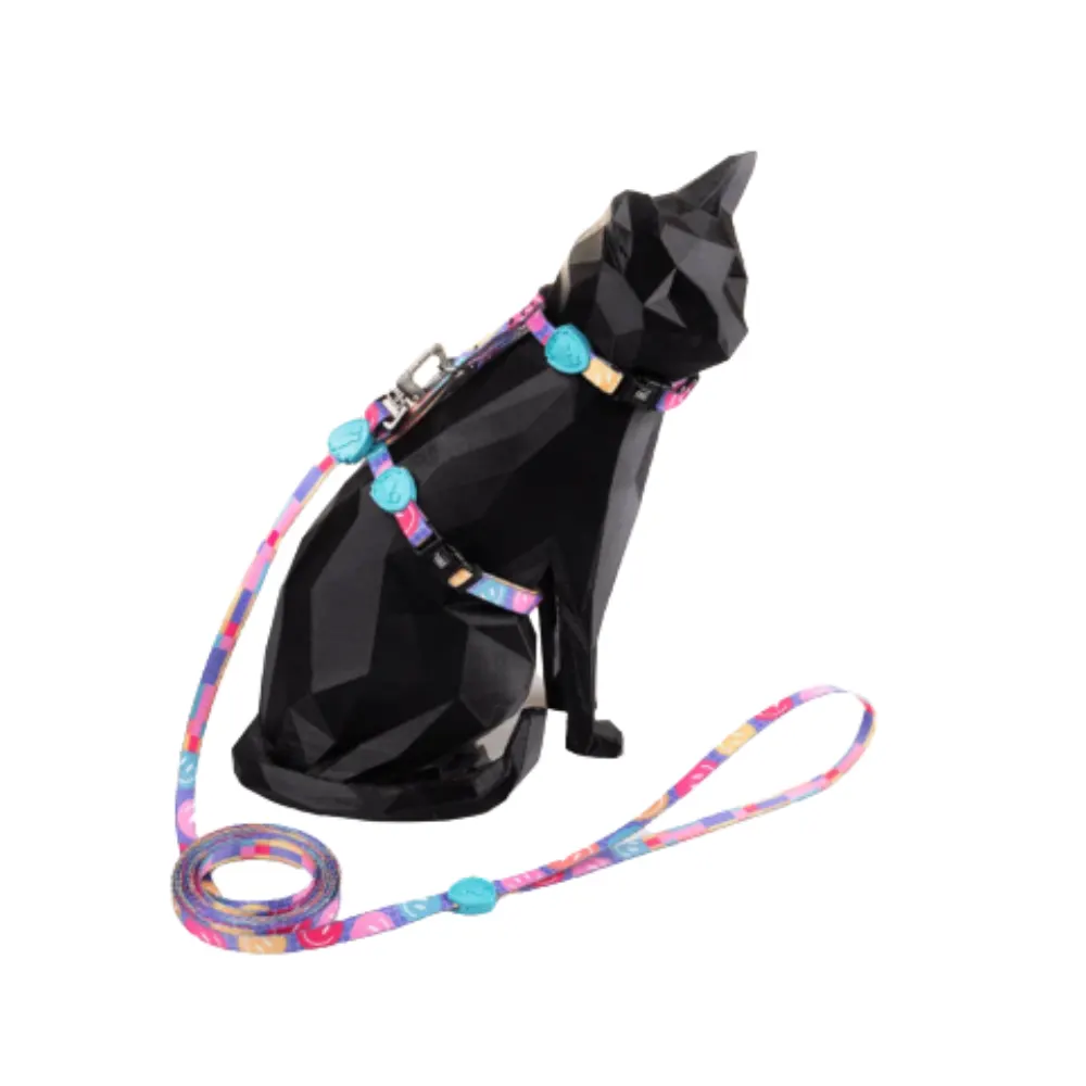 Peitoral com Guia para Gatos Candy Tamanho M
