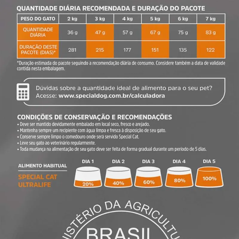 Ração Seca Special Cat Ultralife Salmão Gatos Castrados