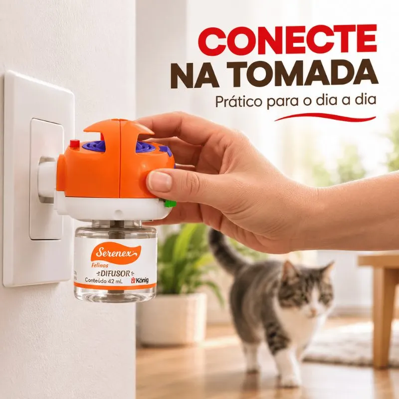 Difusor Felino Serenex Feromônio Gatos König 42ml Com Refil