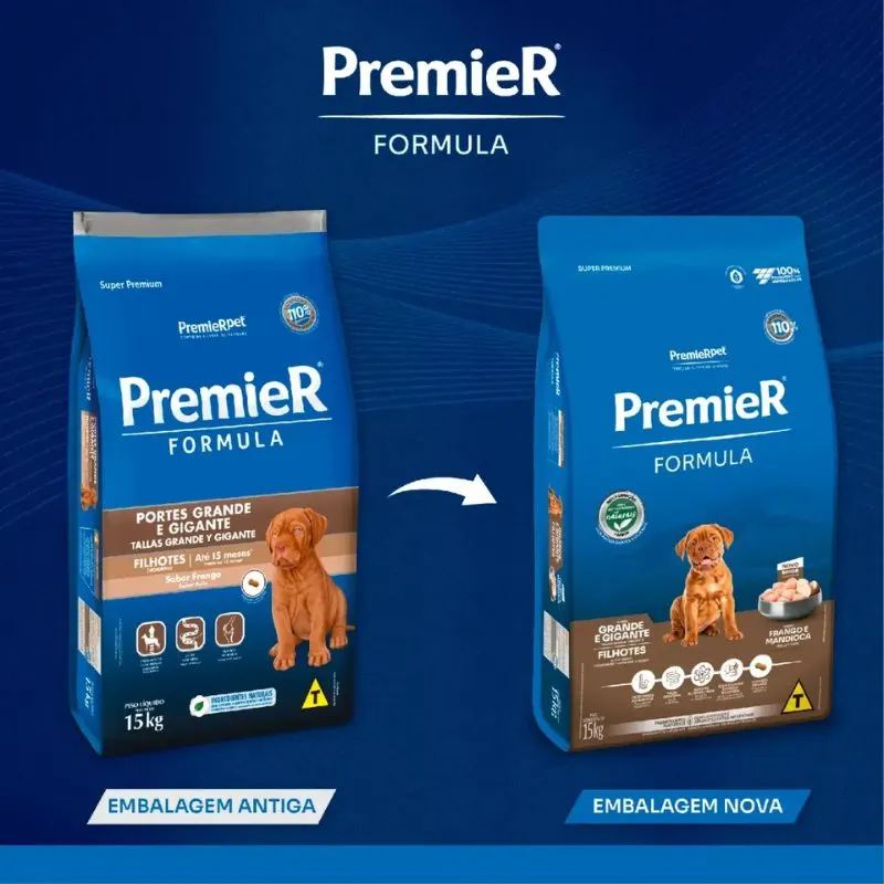 Ração Premier Fórmula Cães Filhotes Grandes e Gigantes Frango 15kg