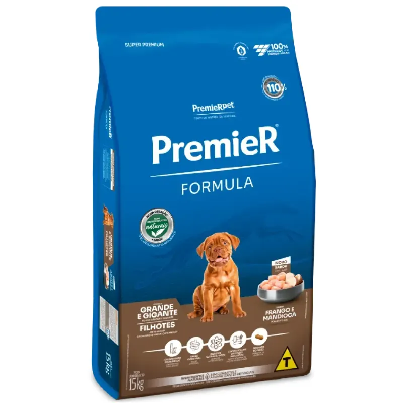 Ração Premier Fórmula Cães Filhotes Grandes e Gigantes Frango 15kg