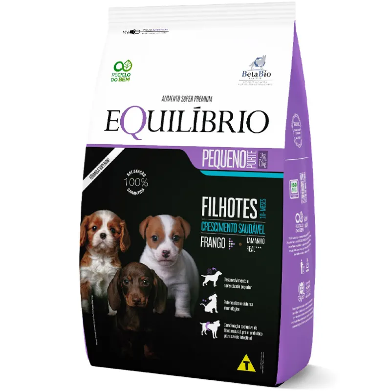 Ração Equilíbrio para Cães Filhotes Porte Pequeno Sabor Frango  2,5 Kg