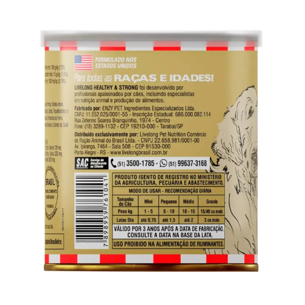 Ração Úmida Livelong Frango com Batata-Doce para Cães 300g