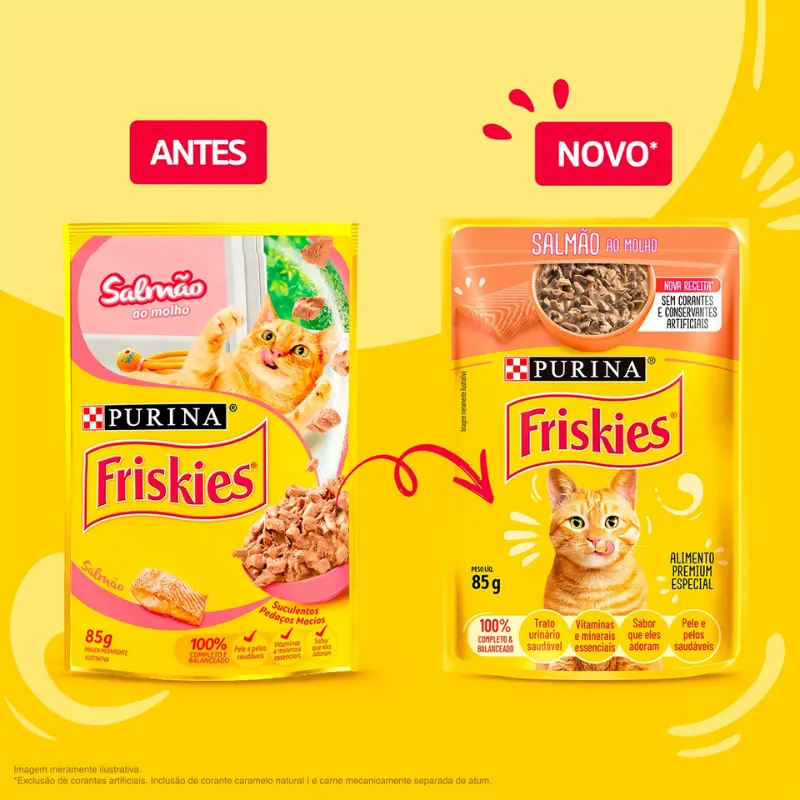 Friskies Sachês para Gatos Adultos Sabor Salmão 85g