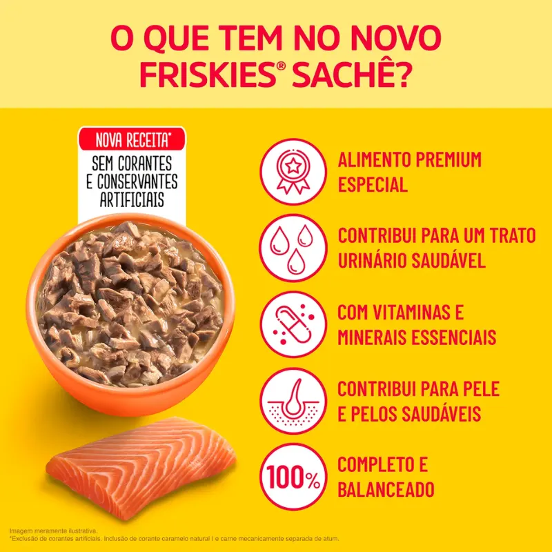 Friskies Sachês para Gatos Adultos Sabor Salmão 85g