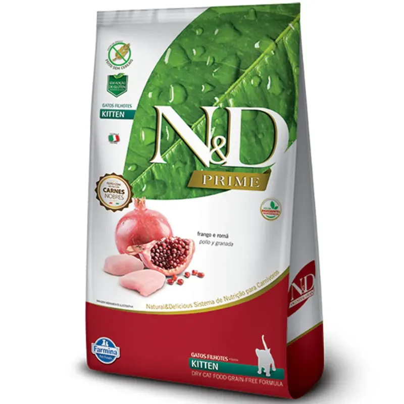 Ração N&D Prime Kitten Gatos Filhotes Frango e Romã 1,5 kg