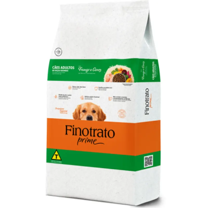 Ração Finotrato Prime Frango e Arroz para Cães Adultos de Raças Grandes