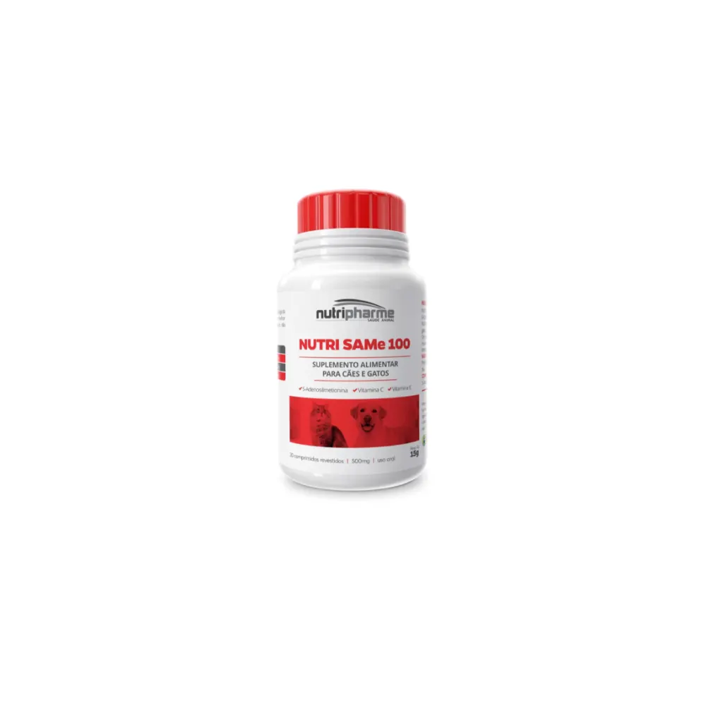 Suplemento Alimentar Nutripharme Nutri SAMe 100 Cães e Gatos 30 Comprimidos