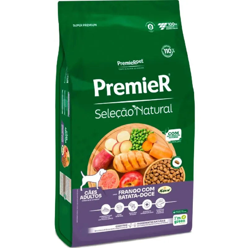 Ração Premier Seleção Natural Cães Adultos Batata Doce 12 Kg