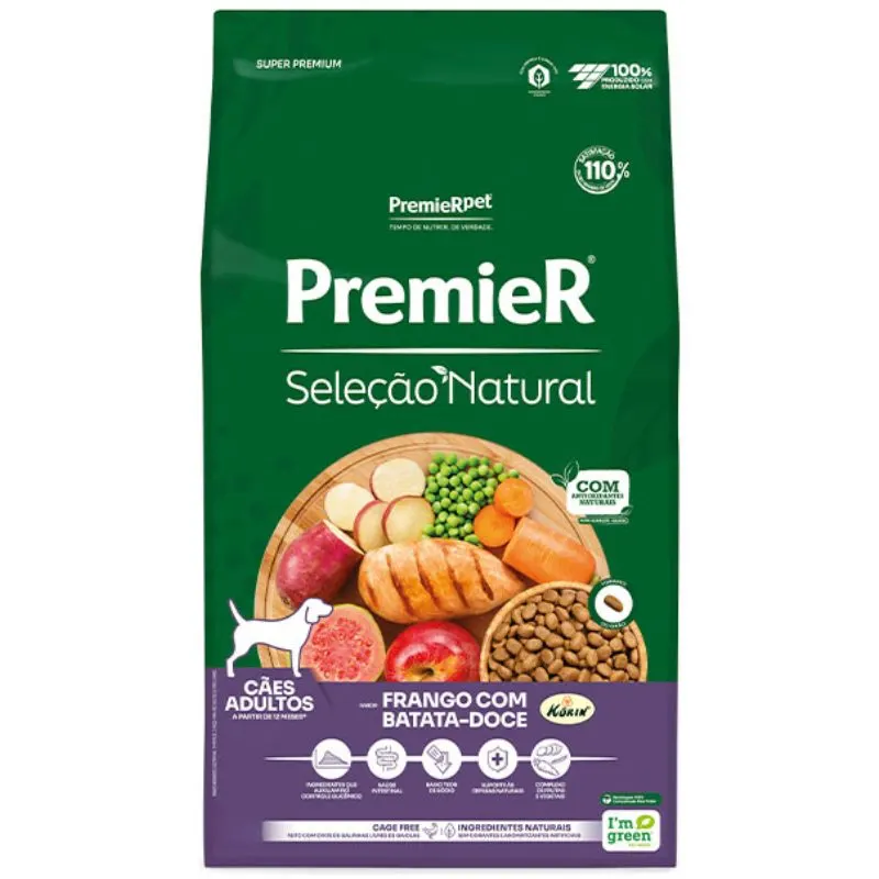 Ração Premier Seleção Natural Cães Adultos Batata Doce 12 Kg